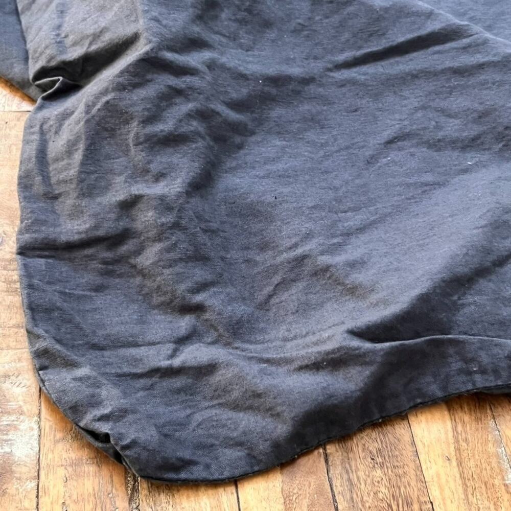 Ikea Rundhagtorn Twin Duvet Cover Dark Gray Linen Cotton Blend Snap Closure - Picture 2 of 10